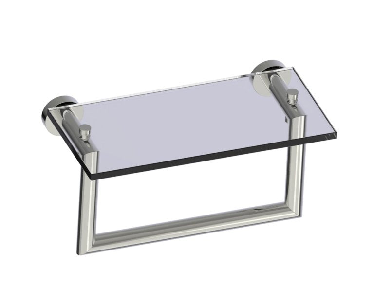 Kartners Oslo Glass Shelf w/ Towel Bar 10" (PLEASE CALL US FOR SPECIAL PRICING)