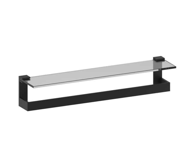 Kartners Berlin Frosted Glass Shelf w/ Towel Bar 24" (PLEASE CALL US FOR SPECIAL PRICING)