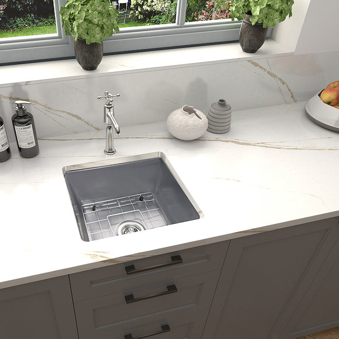 NANTUCKET18 Inch Undermount Fireclay Kitchen Sink Wellfleet-1818GR (FREE SHIPPING PROMO SEPTEMBER 2025)
