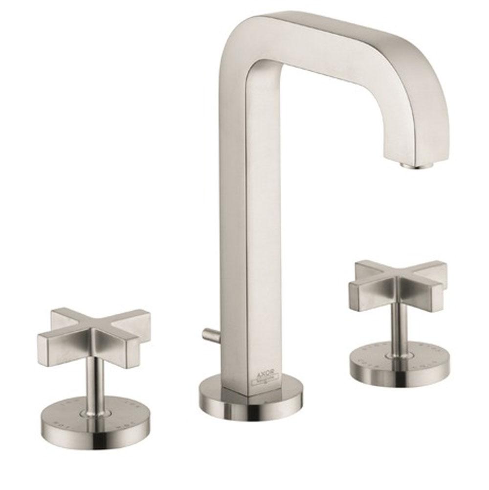 Axor Citterio Widespread Faucet 170 with Cross Handles and Pop-Up Drain, 1.2 GPM