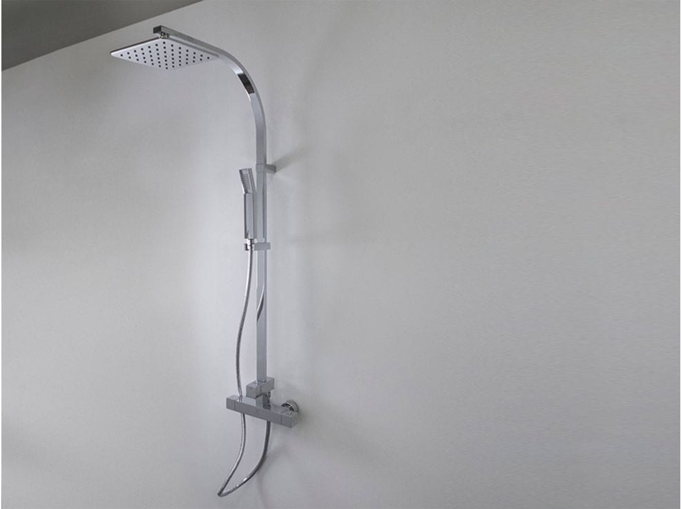 Porcelanosa Tina Hes Shower Column Thermostatic Silver