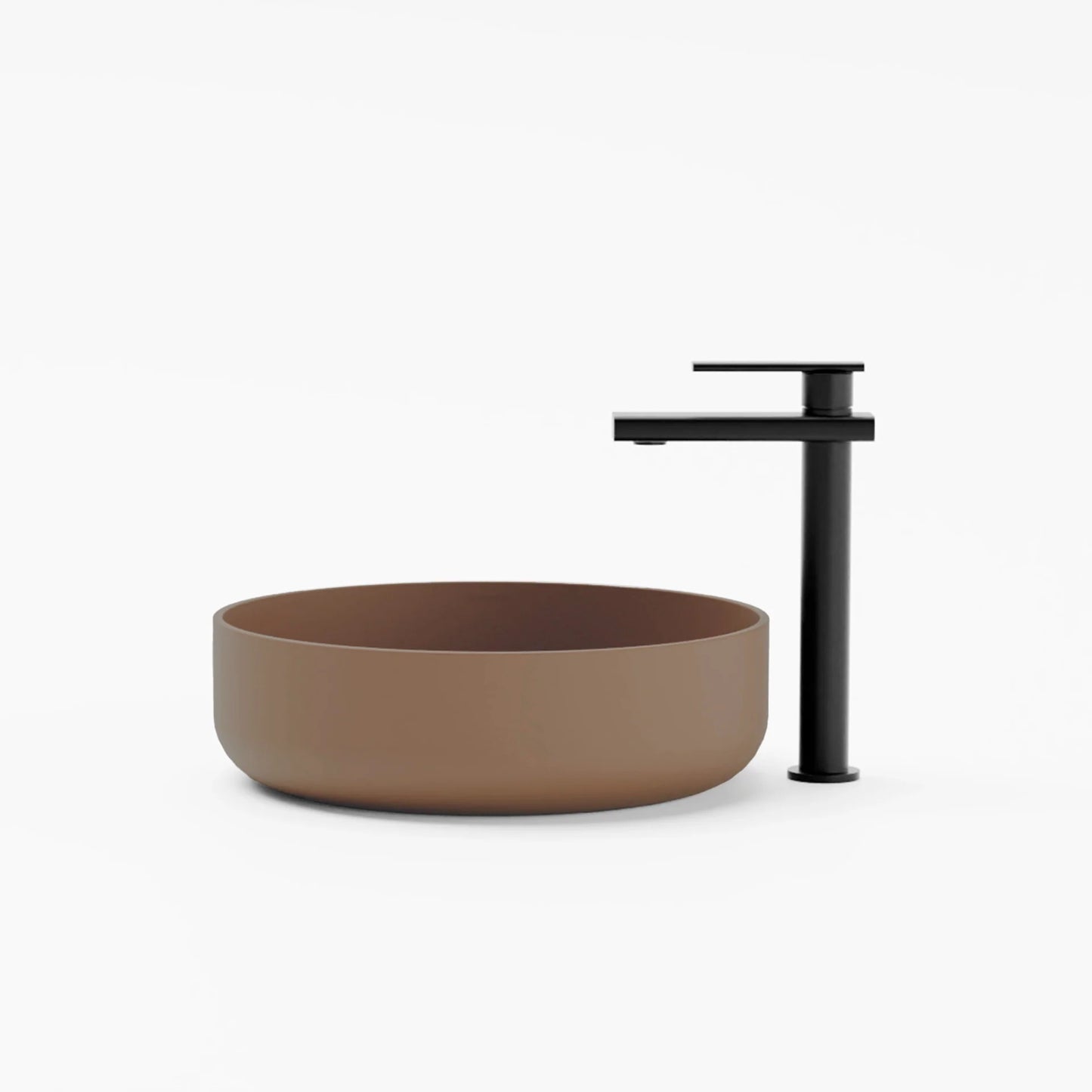 Concrete Vessel Sink Flow 02 Collection 14.5'' Length x 14.5'' Width x 4.3'' Depth