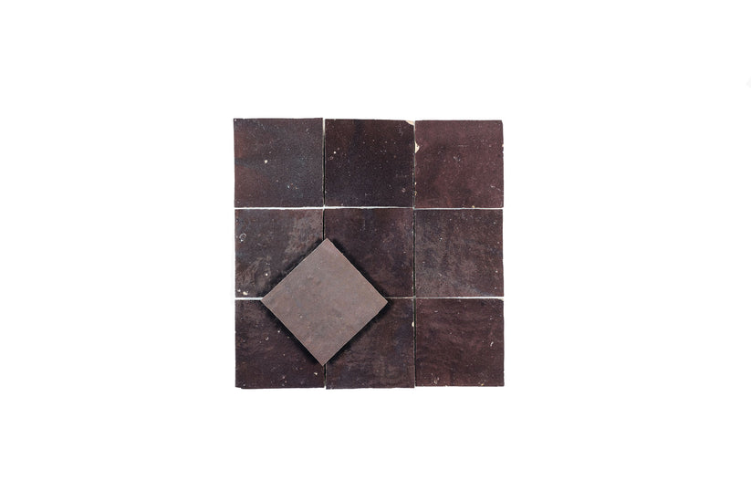 Sognare Zellige Collection - Maroon Rouge 4x4 Square (PLEASE CALL FOR SPECIAL PRICING)