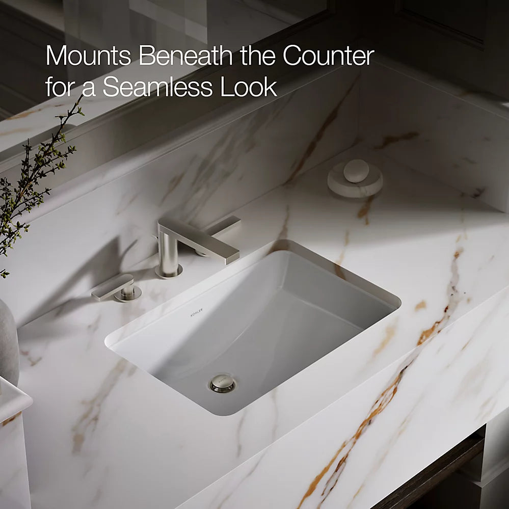Kohler 21'' L x 14-3/8'' W Ladena Undermount White Lavatory Sink with Overflow
