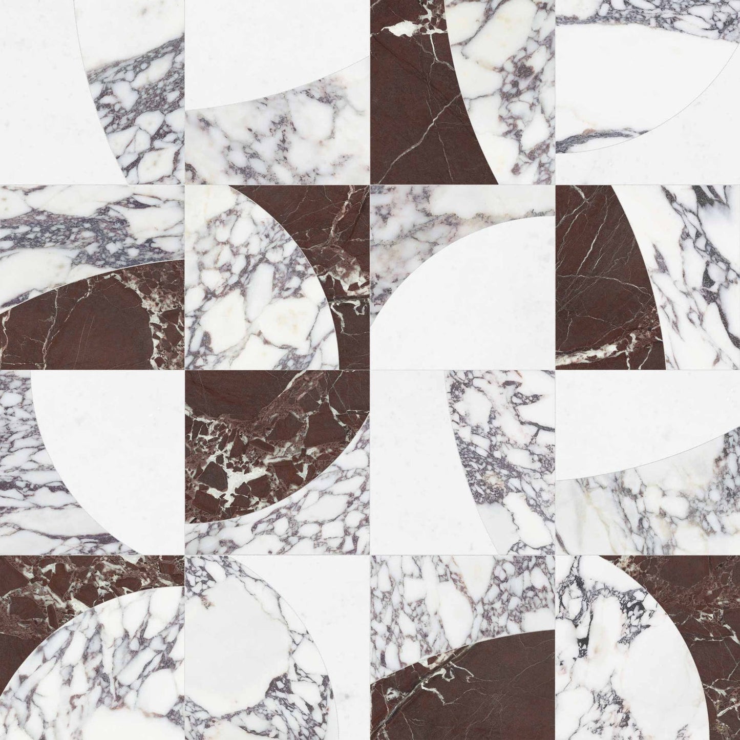 SOGNARE LUNAR ORCHID VIOLA ROSSE POLISHED/HONED MARBLE MOSAIC