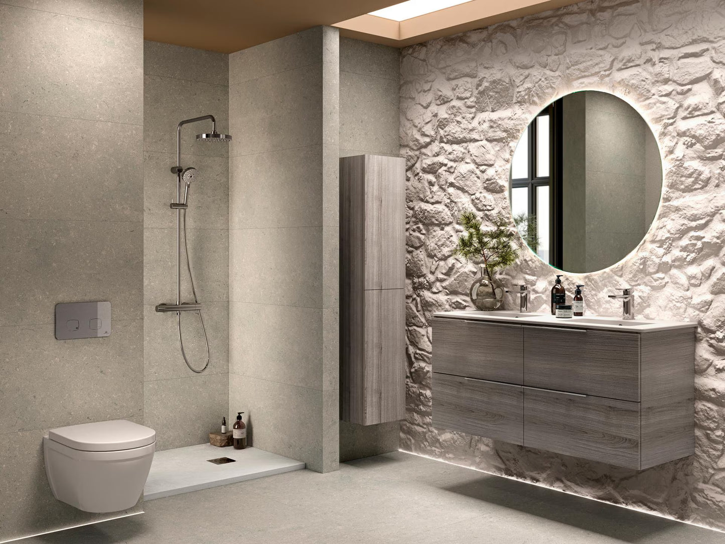 PORCELANOSA MARNE WALL HUNG VANITY 59" ASH CHERRY (ON SALE) NOKEN