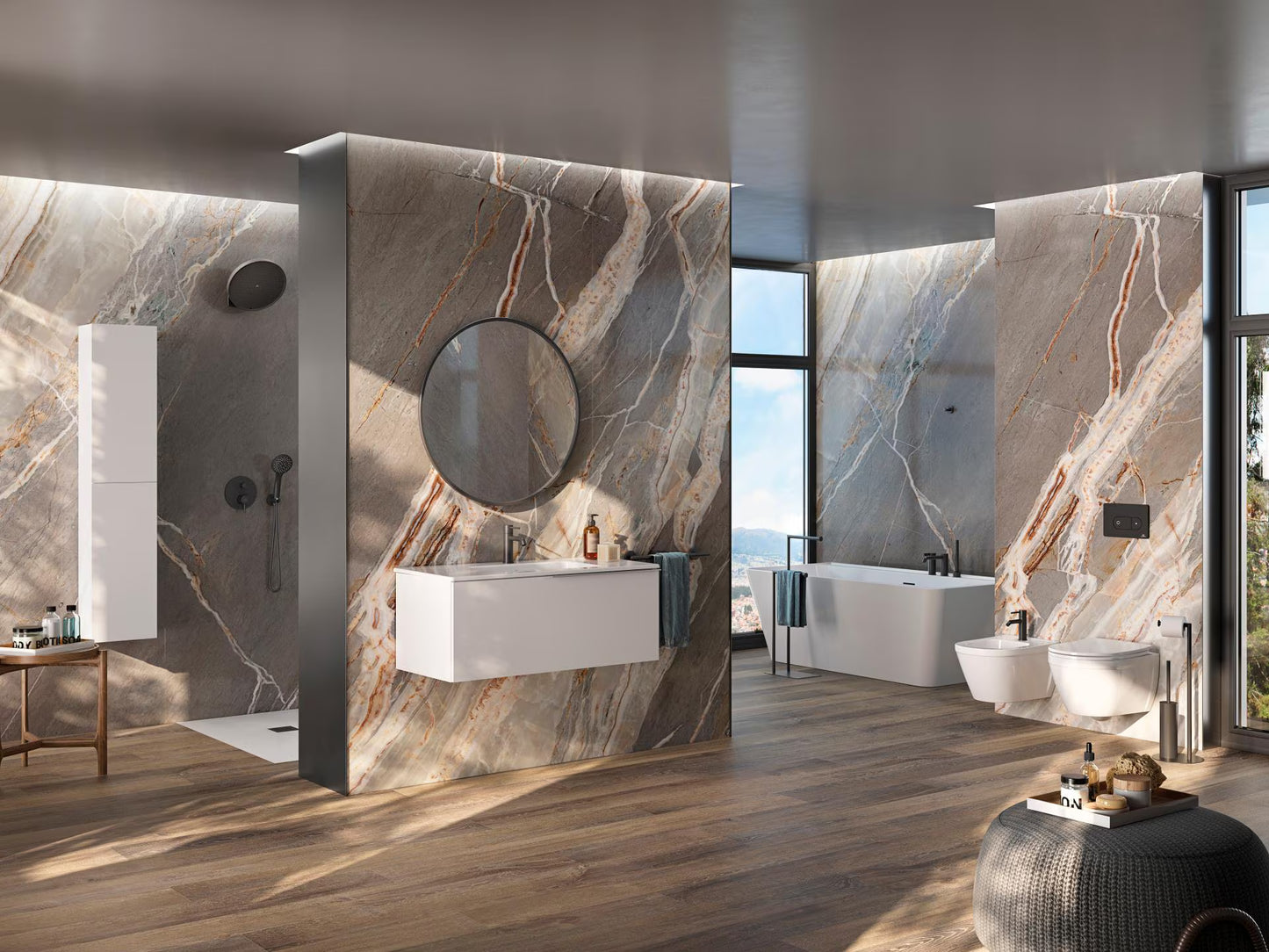 PORCELANOSA MARNE WALL HUNG VANITY 59" BLANCO WHITE(ON SALE) NOKEN