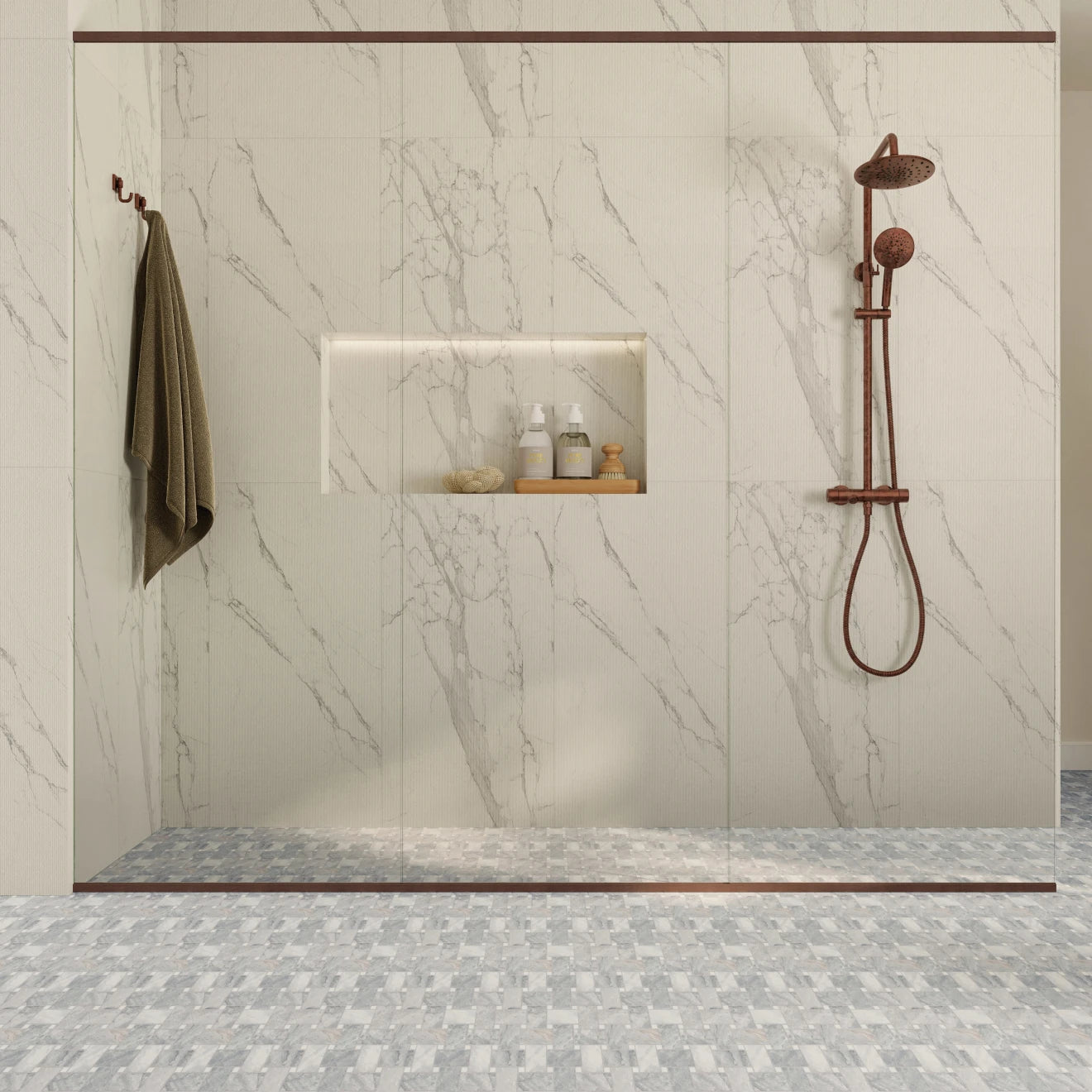 Opus Chiseled Statuario Matte 24'' x 48'' Porcelain Tile