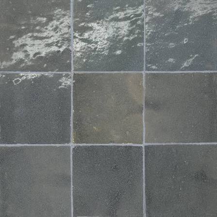 Zagora Charcoal 4'' x 4'' Glossy Zellige Natural Stone