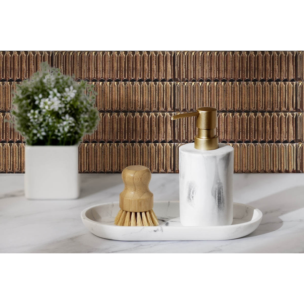 E by Emser ELECTRUM - 2X8 JET, GOLD, GLOSSY (SALE)