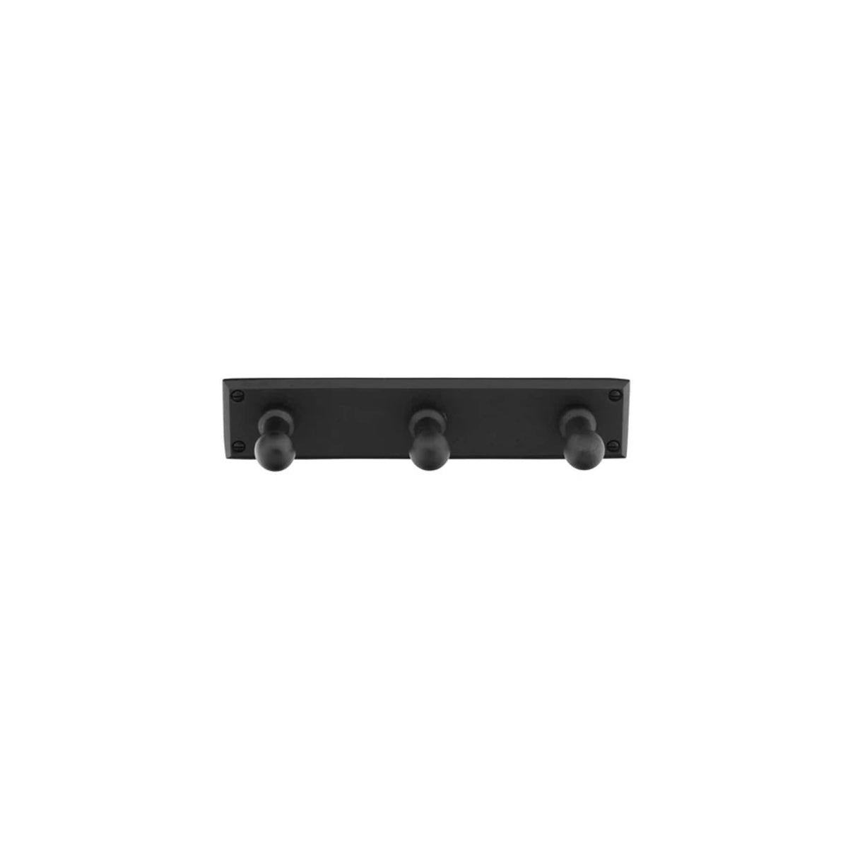 Emtek Sandcast Bronze 3 Hook with Rectangular Plate in Flat Black Bronze (FB), SKU 2307FB