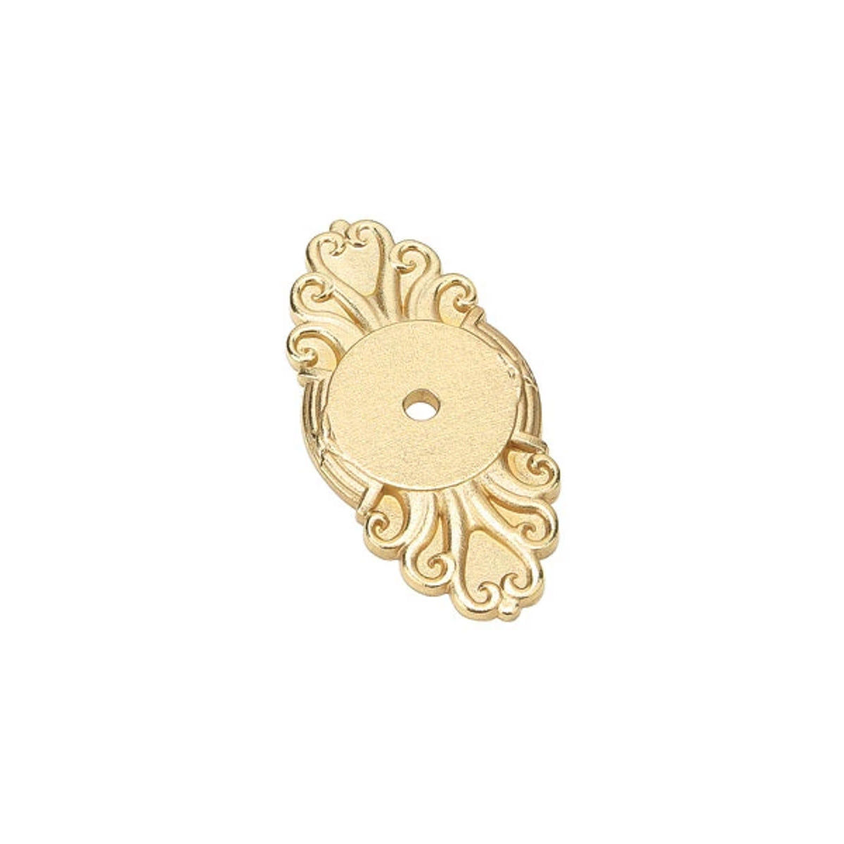 Emtek 86293 Ribbon & Reed cabinet knob backplate in Polished Brass