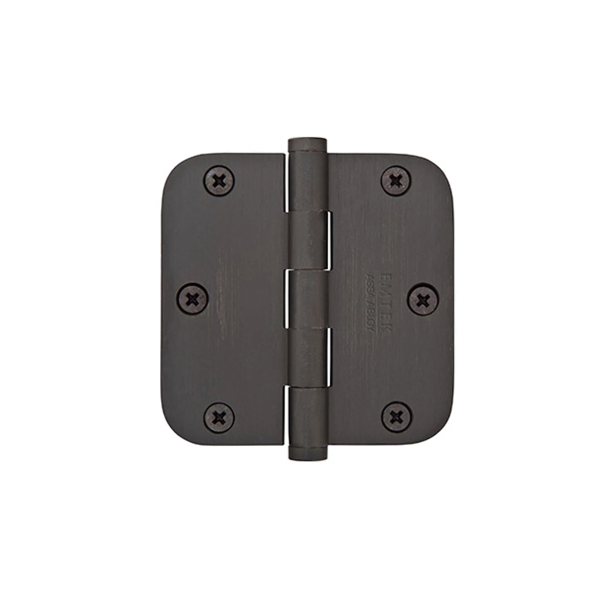 Emtek Residential Duty Steel, Plain Bearing Hinge — Oil Rubbed Bronze, 3-1/2" x 3-1/2", 5/8" Radius Corners
