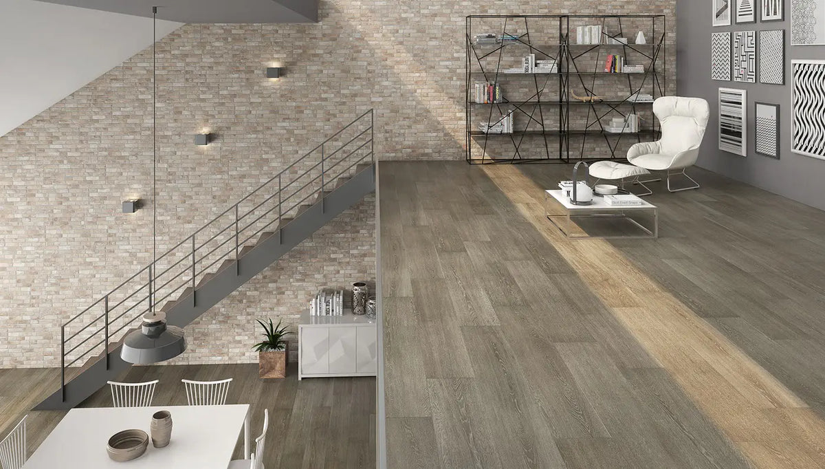 Natural Wood-Effect Porcelain Tile Saw Cut 10x40