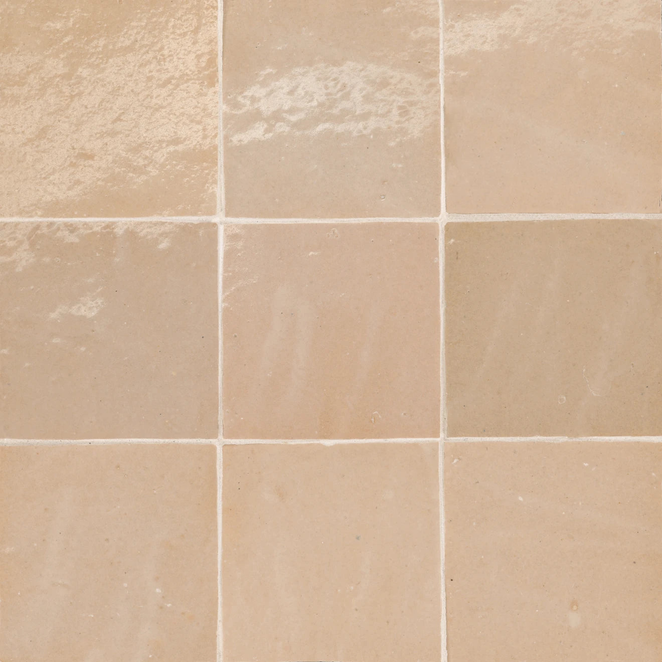 Zagora Ivory 4'' x 4'' Glossy Zellige Natural Stone