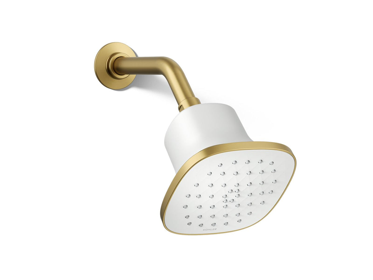 Kohler Cinq Square Filtered Showerhead, 2.5 GPM | K-37722-Y – Vibrant Brushed Moderne Brass