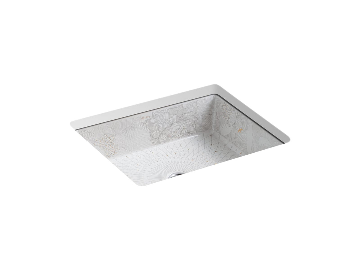 Empress Bouquet™ Kathryn® 19-3/4" rectangular undermount bathroom sink, no overflow