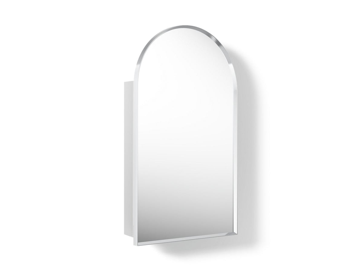 Verdera® 20" x 34" arched framed medicine cabinet, left-hinged