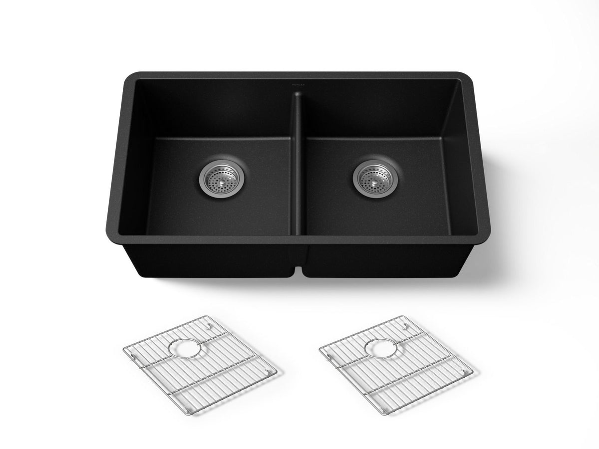 Billings® 32-1/2" undermount double-bowl kitchen sink