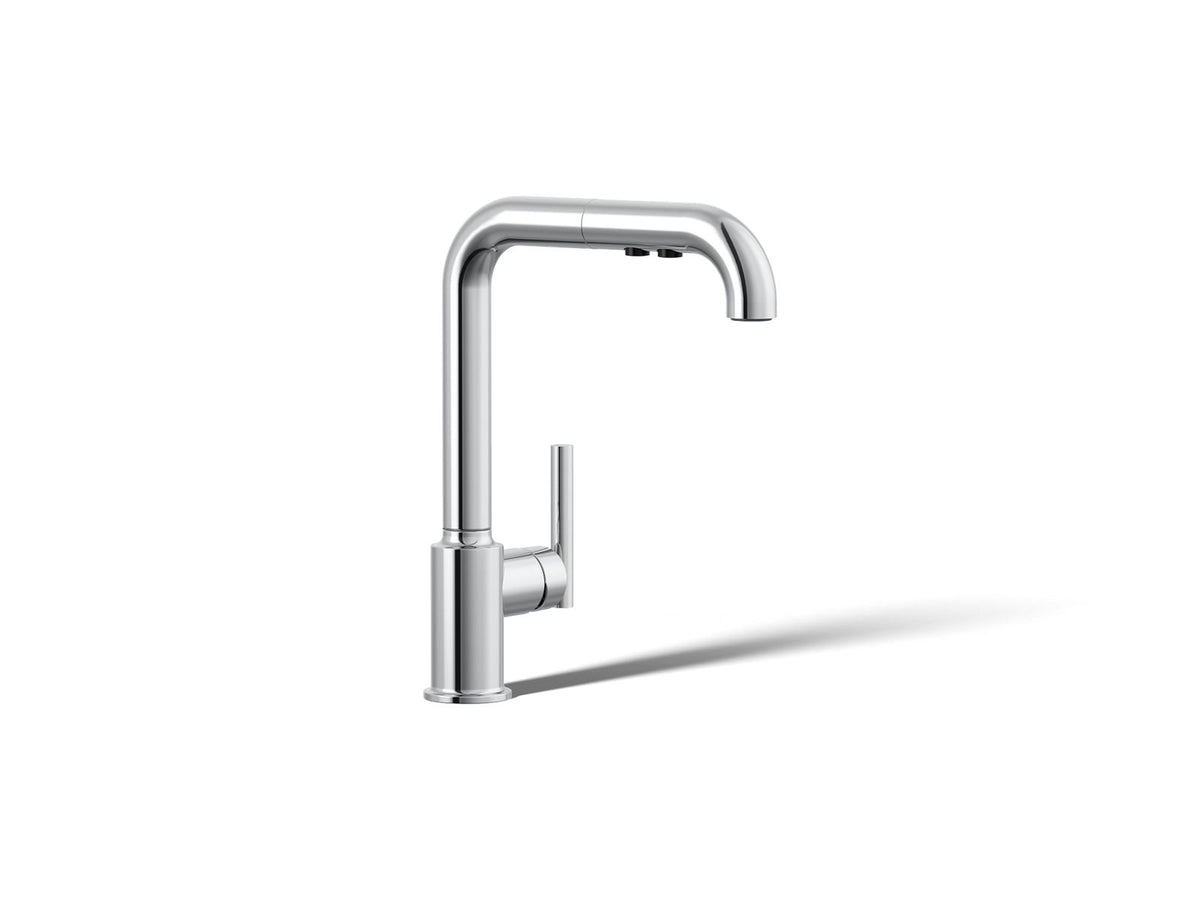 Purist® Pull-out kitchen sink faucet with three-function sprayhead