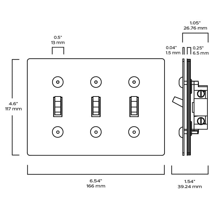JASPER 3G TOGGLE SWITCH - BRASS