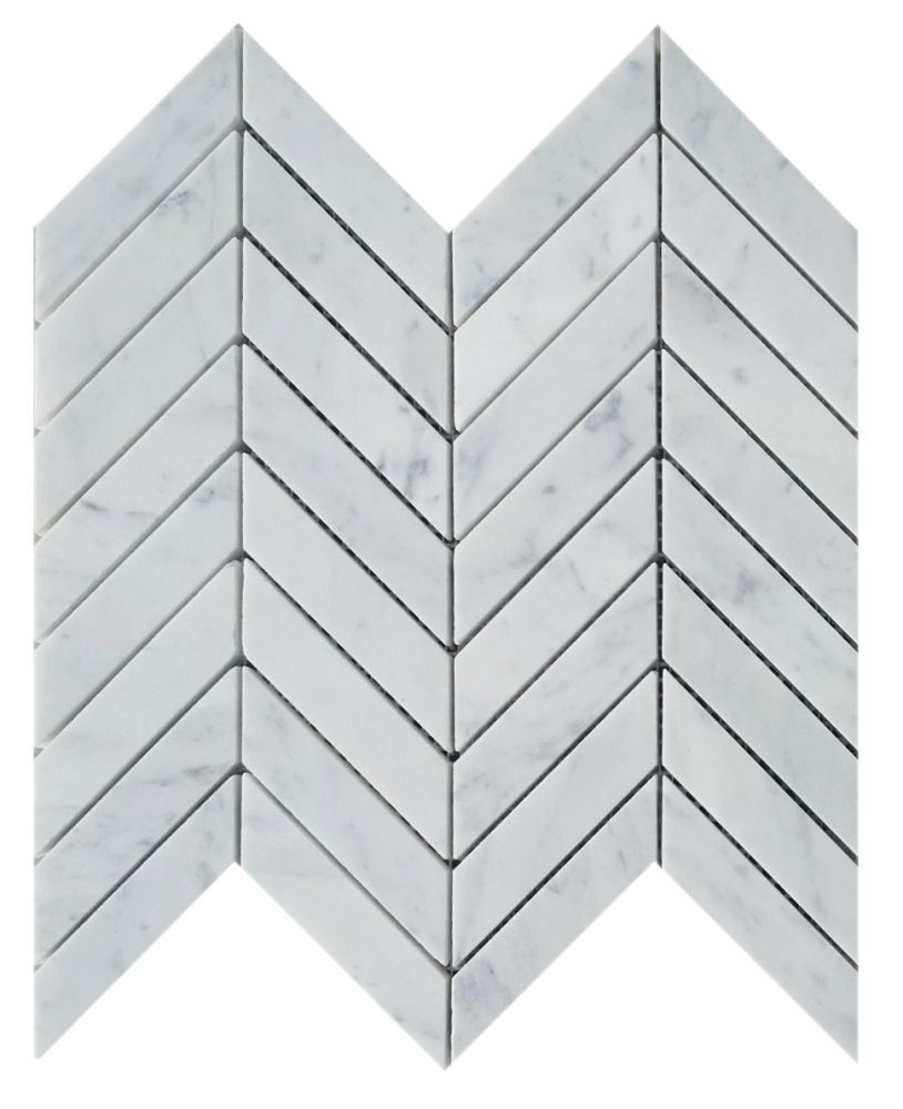 Elysium Chevron White Carrara Honed 10.75x11