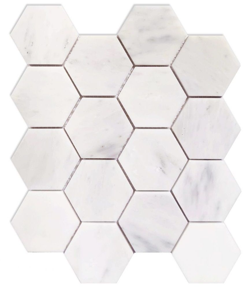 ELY Hexagon Snow White Polished 3x3