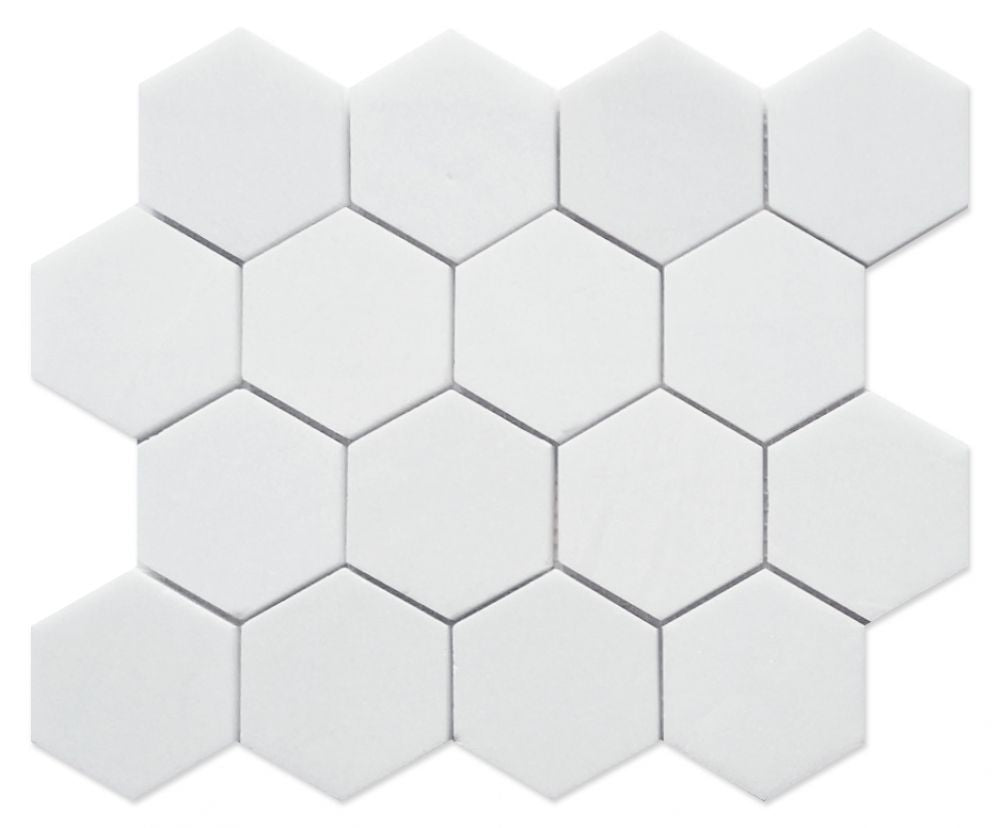 ELY Hexagon Thassos Polished 3x3