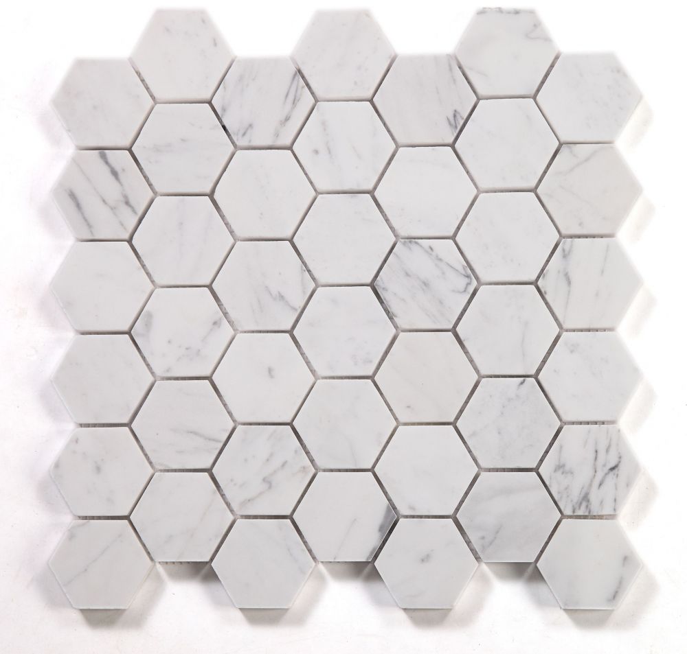 ELY Hexagon Calacatta White Honed 2'' 11.75x12