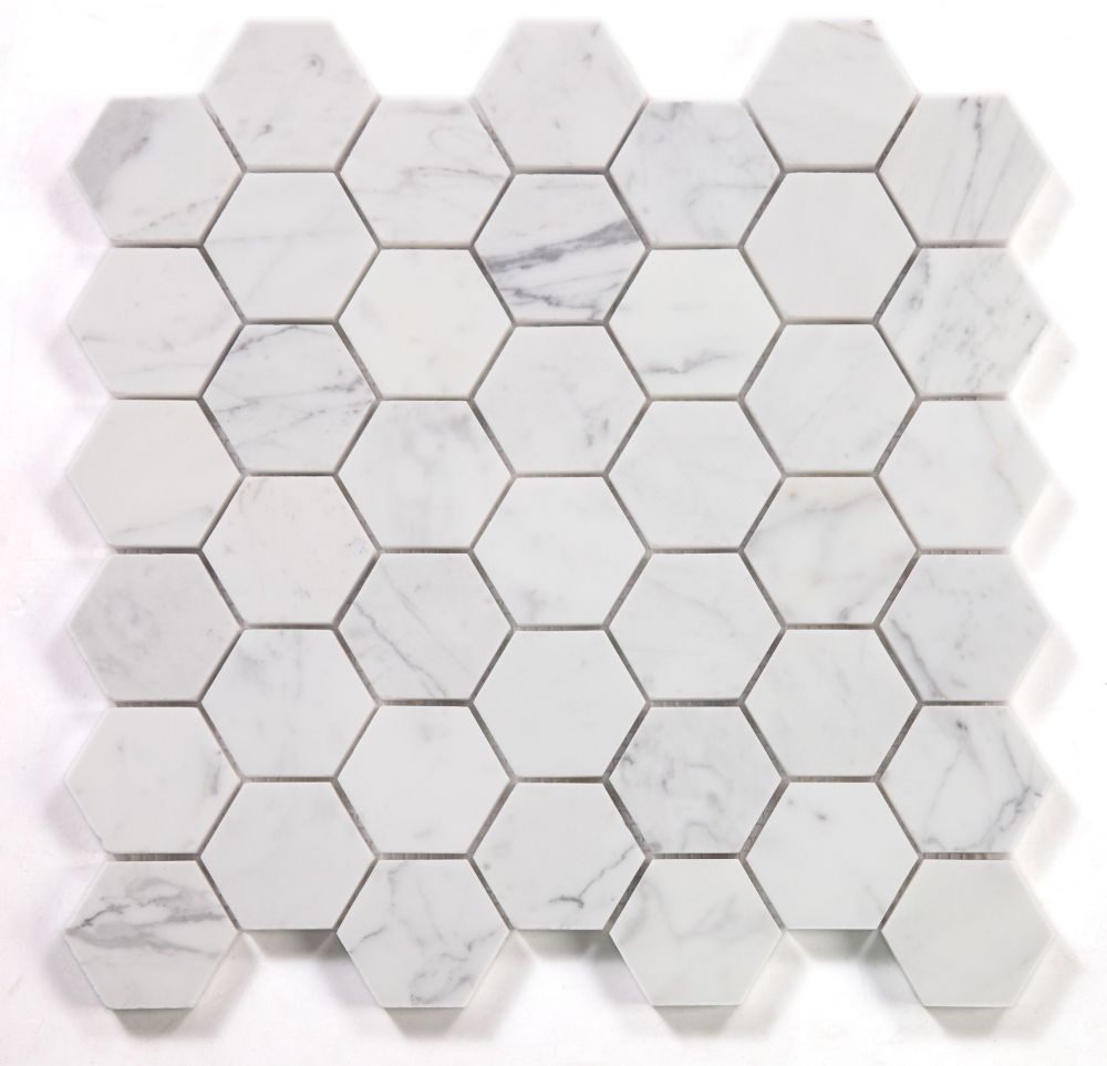 ELY Hexagon Calacatta White Polished 2'' 11.75x12