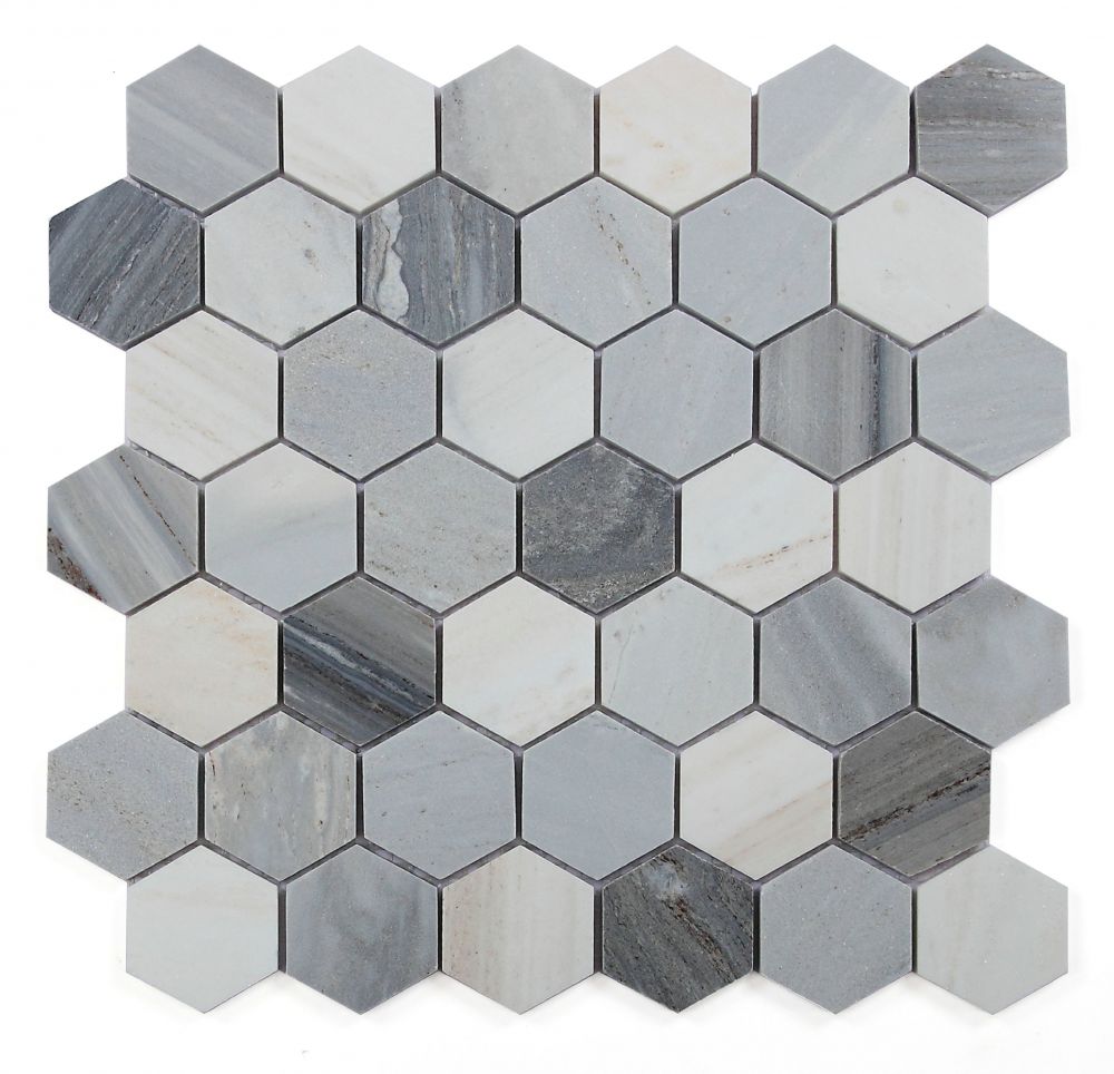 ELY Hexagon Italian Blue 2'' 11.75'' x 12''