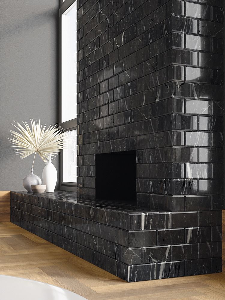 Porcelanosa Athena Negro Marquina Pulido 12x12