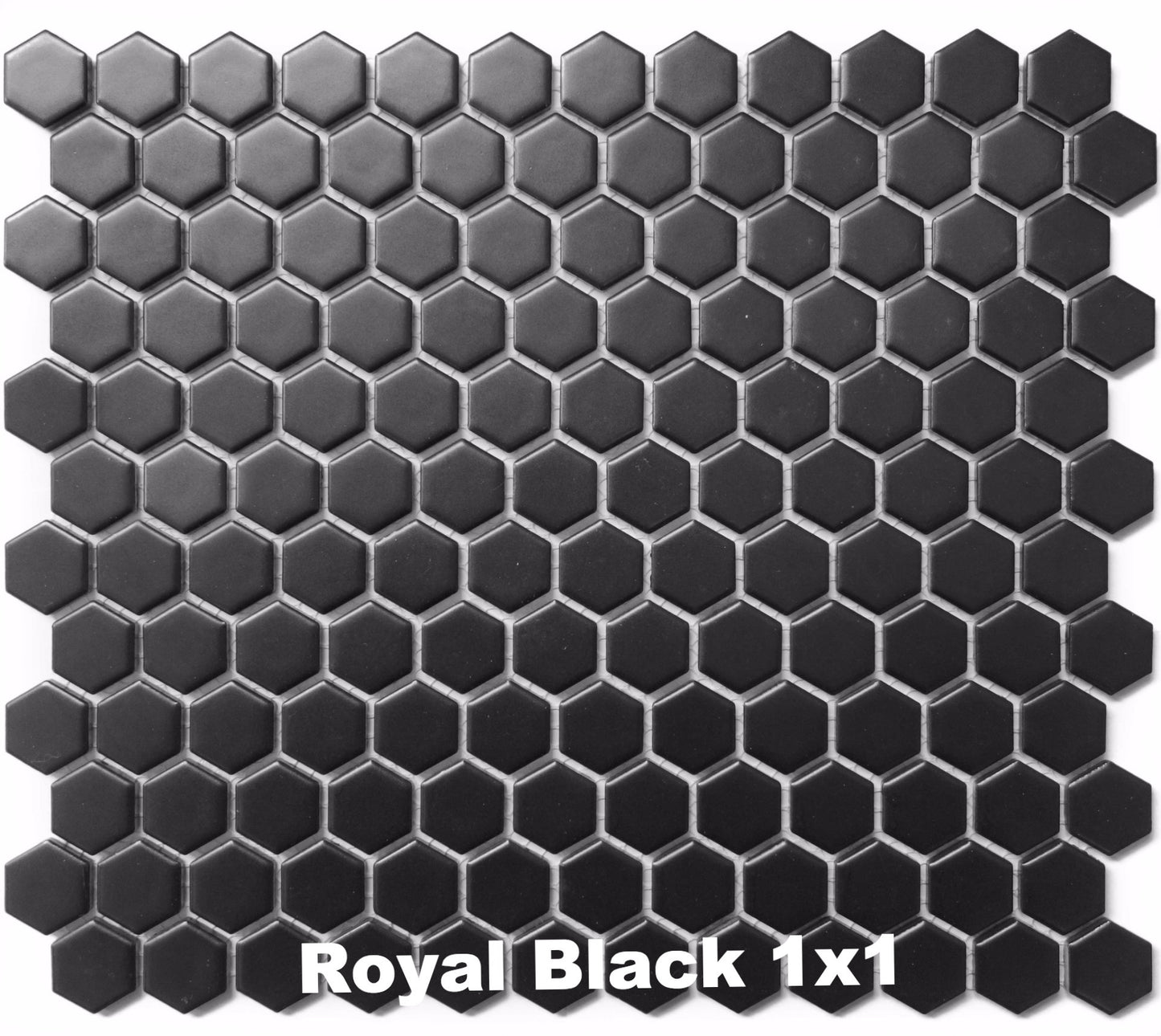 sognare tile black matte 1x1 hexagon