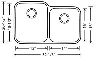 Blanco Stainless Steel Double (60/40) Bowl Sink (32-1/3")