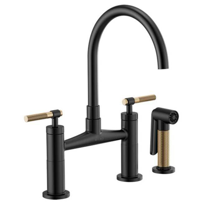 Brizo Litze Bridge Faucet with Arc Spout and Knurled Handle