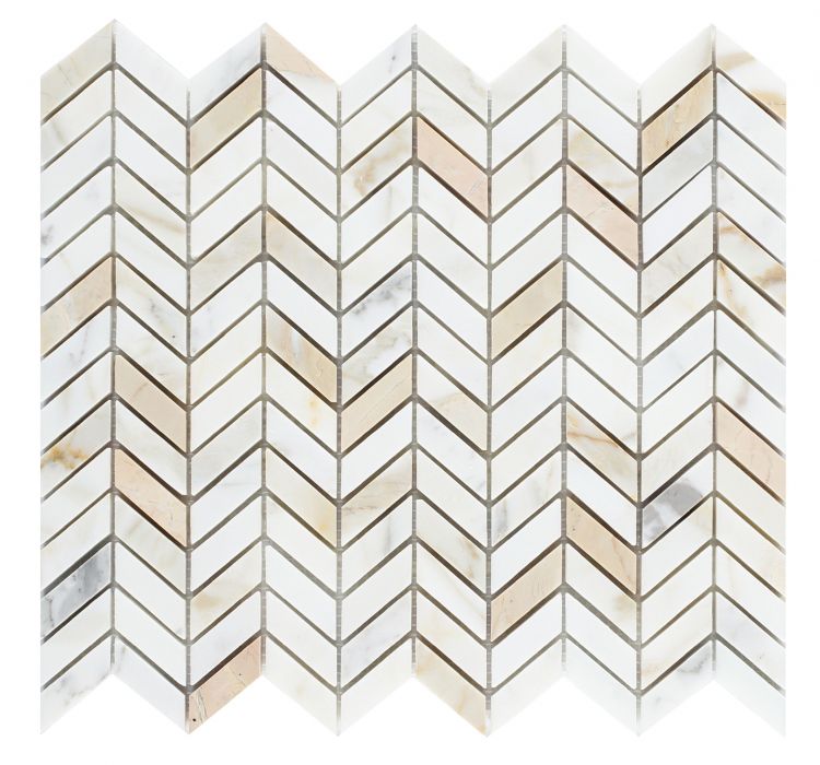 Elysium Chevron Petite Calcatta Mosaic 10.75x12.25