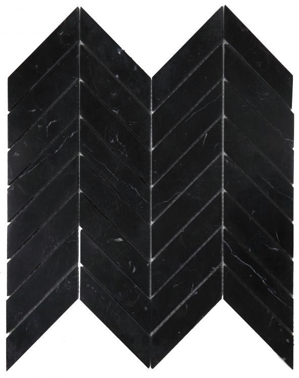 Elysium Chevron Marquina 10.75x11 Mosaic