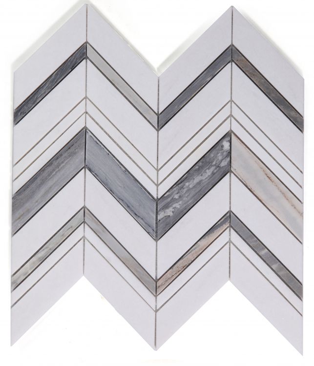 ELY Chevron Ravenna Blue 11.75x12.25