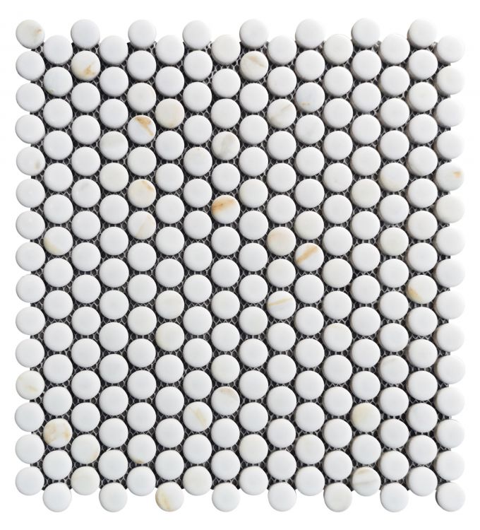 ELY Penny Round Calacatta Matte (Porcelain) 11.5 x 12.25