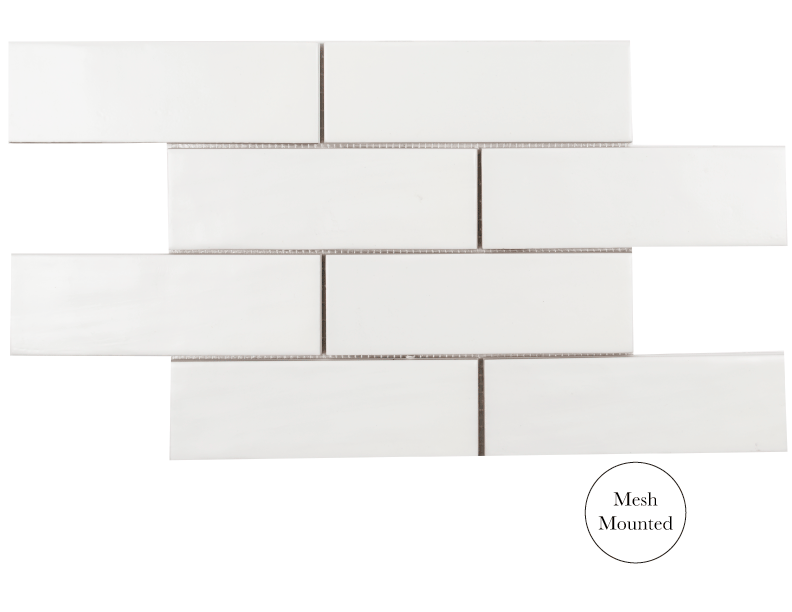 Jeffrey Court 2.5″ x 8″ Brick Offset Mosaic – White (Call for special pricing)