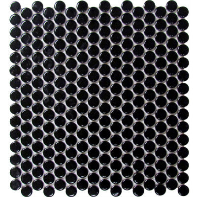 Tile Black Penny Round Mosaic