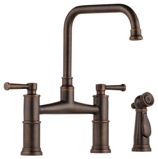 Brizo Artesso: Bridge Faucet with Side Sprayer - Venetian Bronze