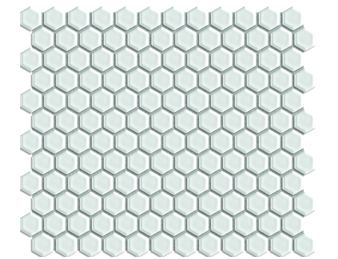 Elysium White Hexagon Matte 1"x1" on 12"x12" Mosaic