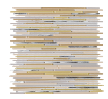 Elysium Metal Whiskers Beige 11.75"x11.75" Mosaic
