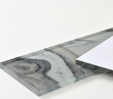 Elysium Aura Shell Grey 4x24 Glass Tile