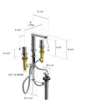 in2aqua Edge widespread, chrome (please call us for special pricing)