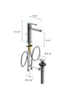 IN2AQUA EDGE ONE-HOLE SINGLE-LEVER BASIN MIXER, CHROME (please call us for special pricing)