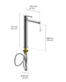 IN2AQUA EDGE ONE-HOLE SINGLE-LEVER VESSEL MIXER, CHROME (please call us for special pricing)