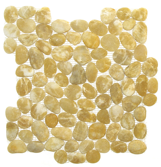 Venice Yellow Tumbled Pebble Mosaic Tile