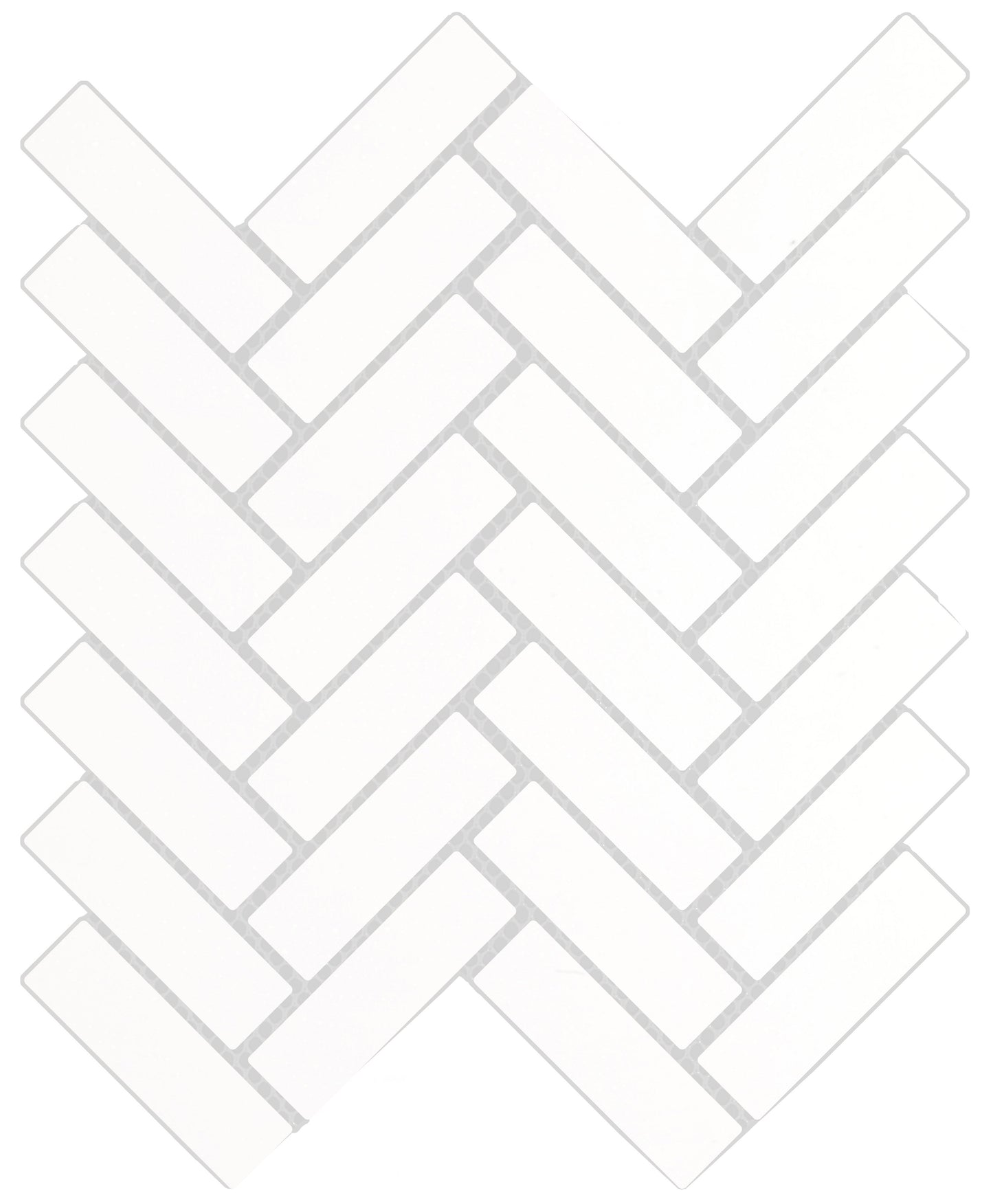 Emser Style || Pure White Polished Herringbone Mosaic 11x13